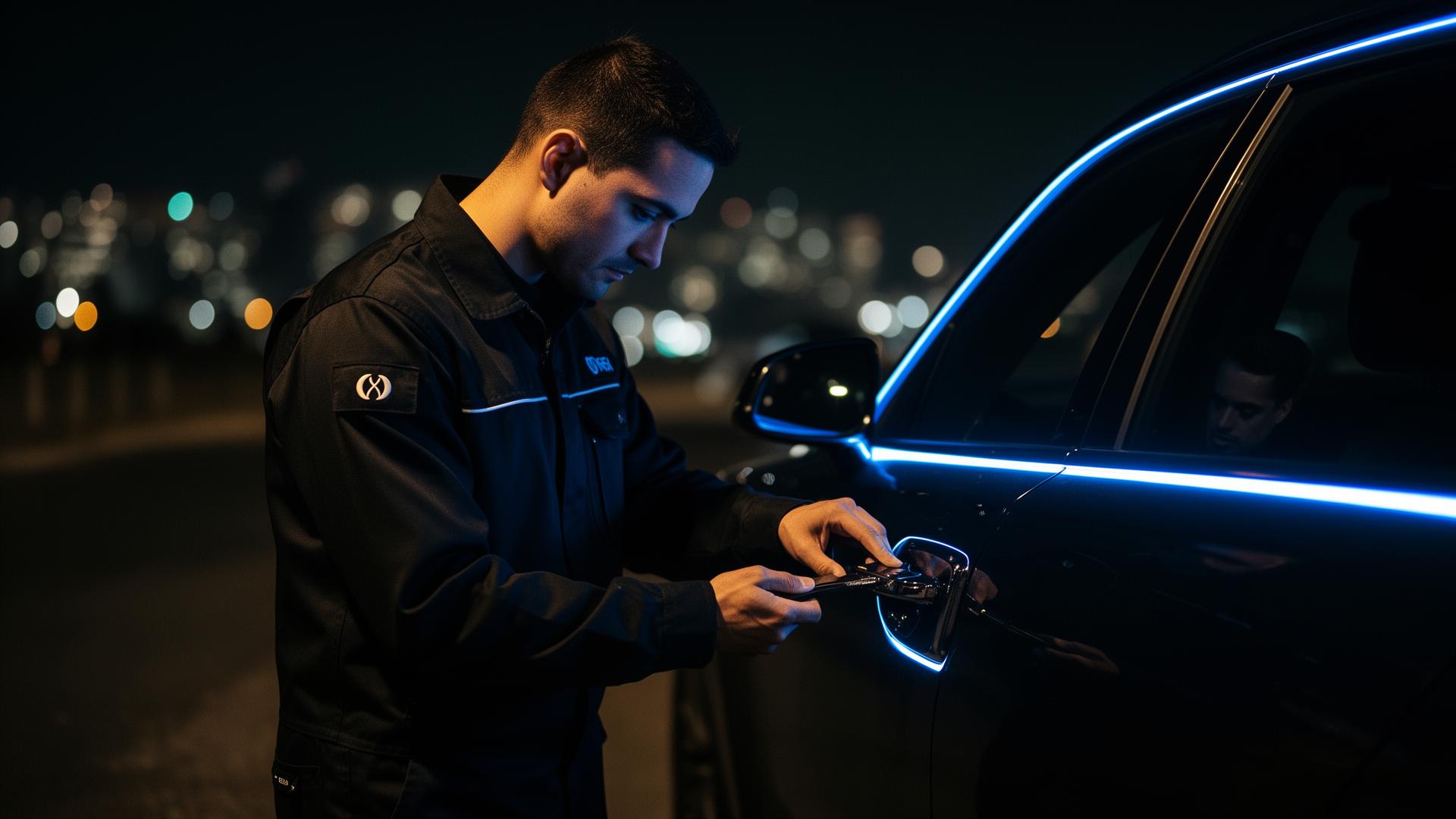 St. Louis locksmith working at night